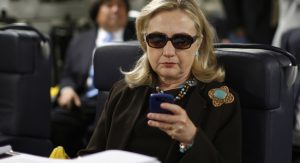 Hillary Clinton and her Blackberry