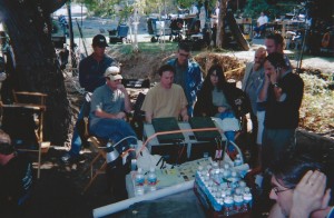 Joe Toplyn on the set of the TV show "Monk"