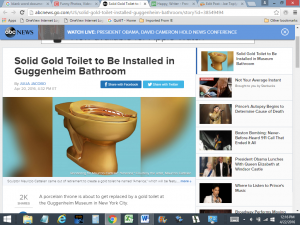 Gold Toilet to Be Installed in Guggenheim Bathroom