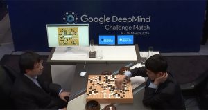 Google's AlphaGo Go-playing computer plays against a human champion