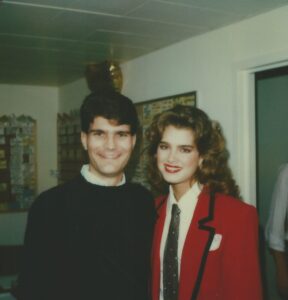 Joe Toplyn with Brooke Shields at "Late Night with David Letterman"
