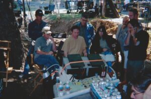 Joe Toplyn on the set of the TV show "Monk"
