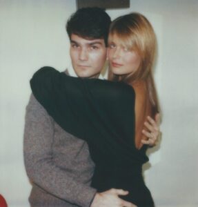 Paulina Porizkova with Joe Toplyn at "Late Night with David Letterman"